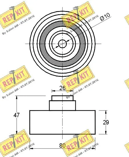 Deflection/Guide Pulley, timing belt
