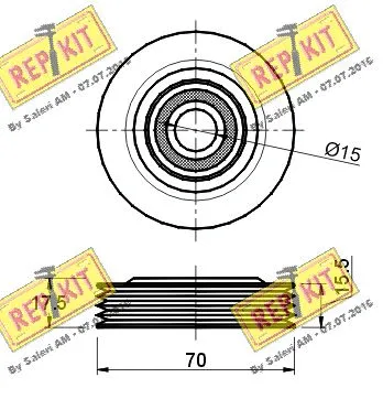 Deflection/Guide Pulley, V-ribbed belt
