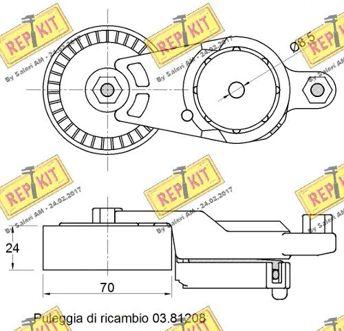 Tensioner Pulley, V-ribbed belt