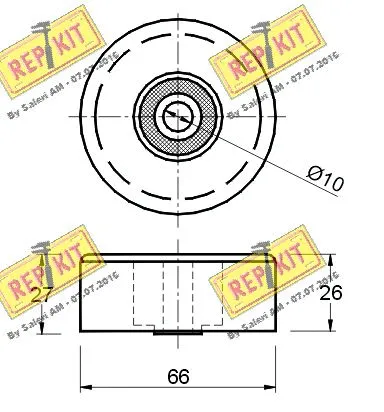 Deflection/Guide Pulley, V-ribbed belt