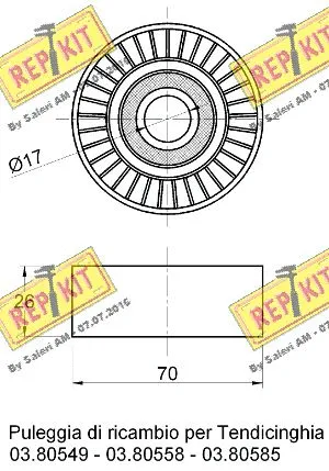Deflection/Guide Pulley, V-ribbed belt