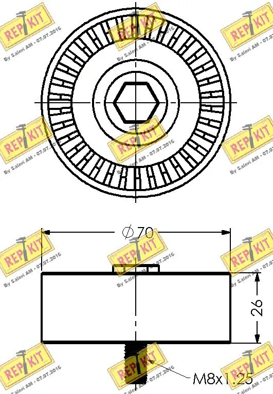 Deflection/Guide Pulley, V-ribbed belt