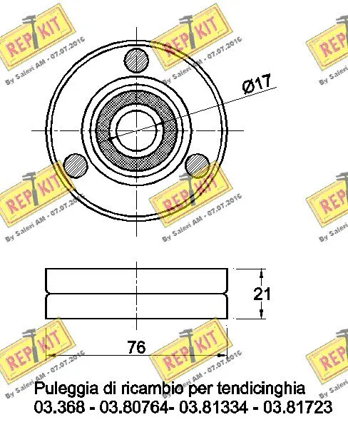 Deflection/Guide Pulley, V-ribbed belt
