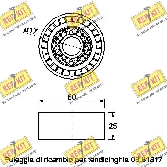 Deflection/Guide Pulley, V-ribbed belt