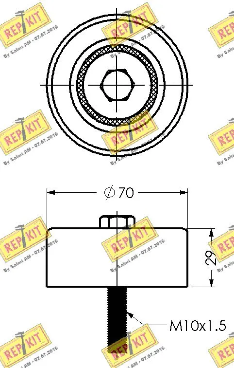 Deflection/Guide Pulley, V-ribbed belt