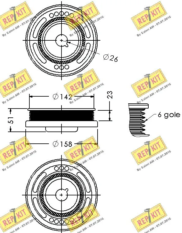 Belt Pulley, crankshaft