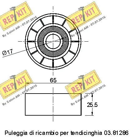 Deflection/Guide Pulley, V-ribbed belt