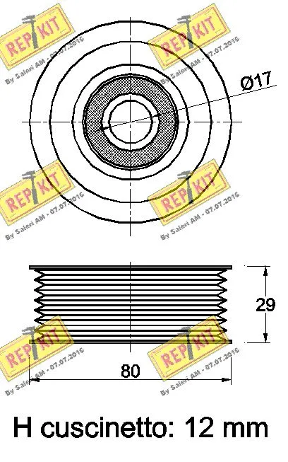 Deflection/Guide Pulley, V-ribbed belt