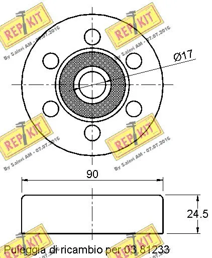Deflection/Guide Pulley, V-ribbed belt