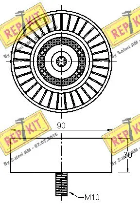 Deflection/Guide Pulley, V-ribbed belt