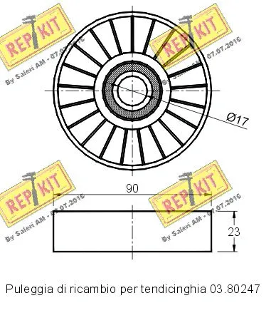 Deflection/Guide Pulley, V-ribbed belt