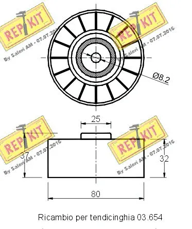 Deflection/Guide Pulley, V-ribbed belt