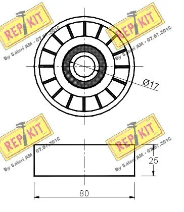 Deflection/Guide Pulley, V-ribbed belt