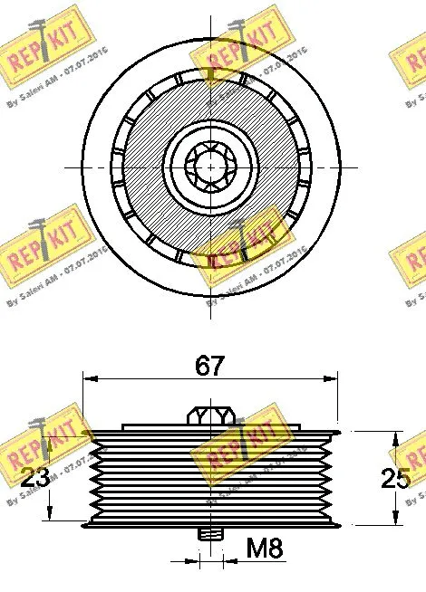 Deflection/Guide Pulley, V-ribbed belt