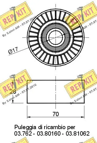 Deflection/Guide Pulley, V-ribbed belt