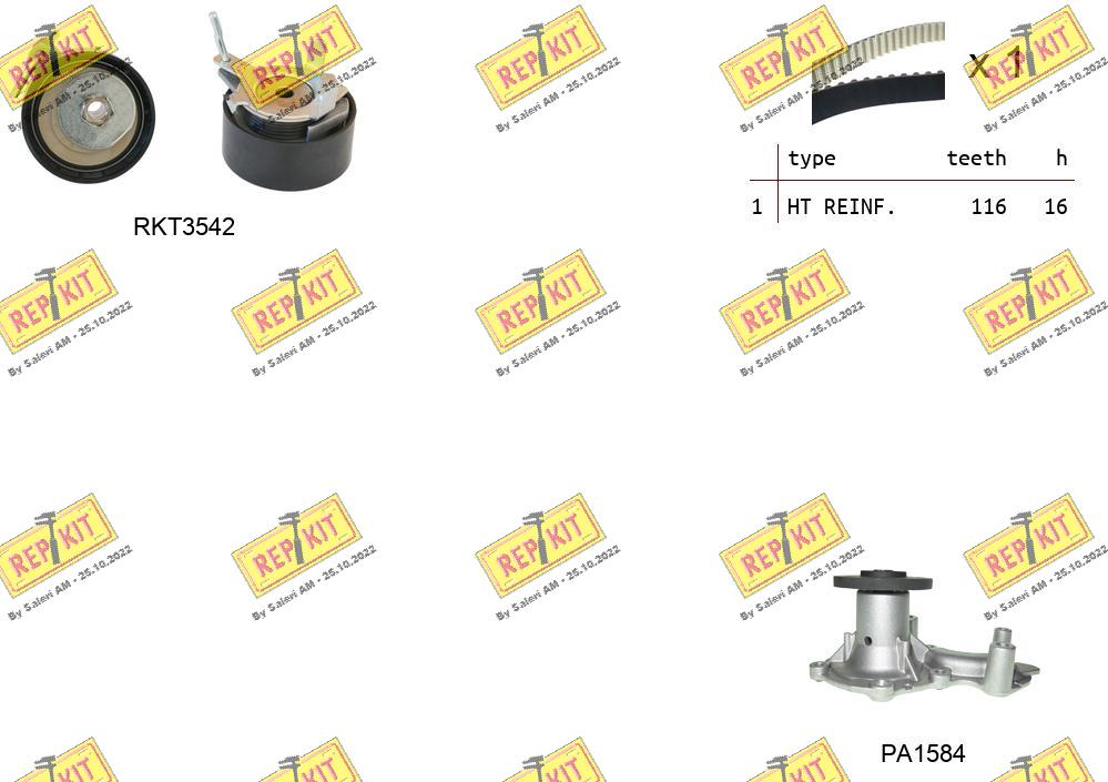 Water Pump & Timing Belt Kit (RKTK1162PA)