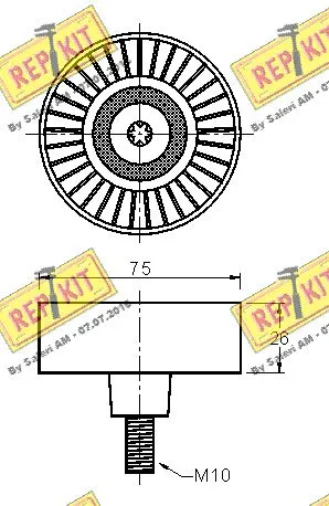 Deflection/Guide Pulley, V-ribbed belt