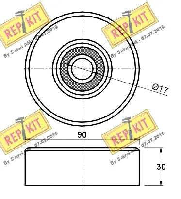 Deflection/Guide Pulley, V-ribbed belt