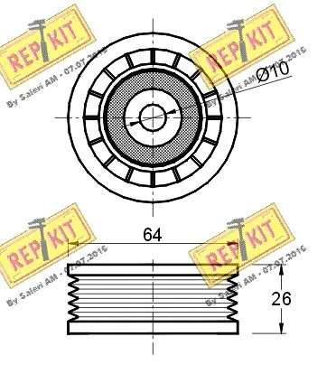 Deflection/Guide Pulley, V-ribbed belt