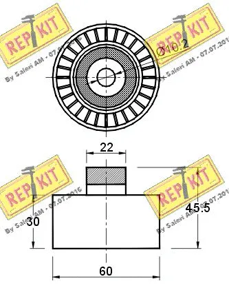 Deflection/Guide Pulley, V-ribbed belt