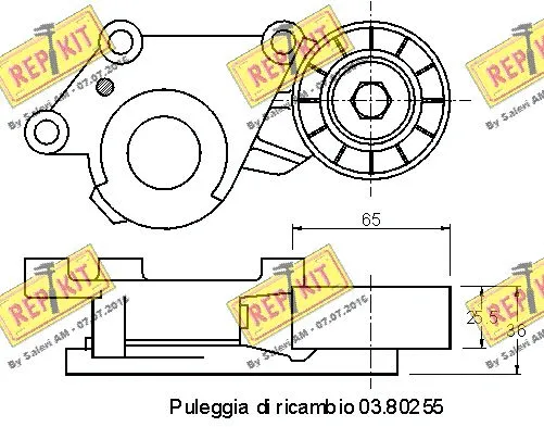 Deflection/Guide Pulley, V-ribbed belt