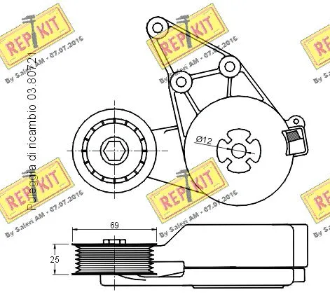 Belt Tensioner, V-ribbed belt