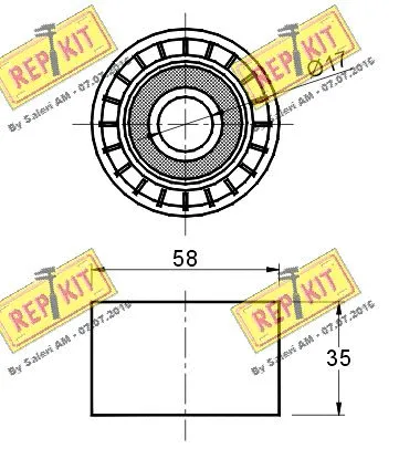 Deflection/Guide Pulley, V-ribbed belt