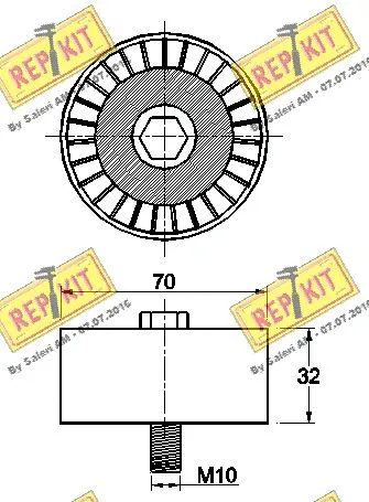 Deflection/Guide Pulley, V-ribbed belt