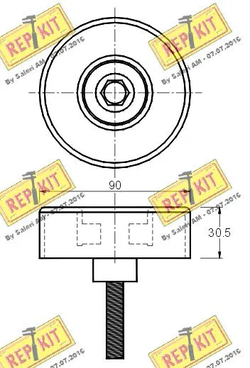 Deflection/Guide Pulley, V-ribbed belt