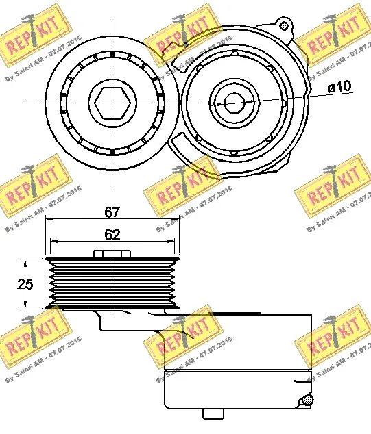 Belt Tensioner, V-ribbed belt