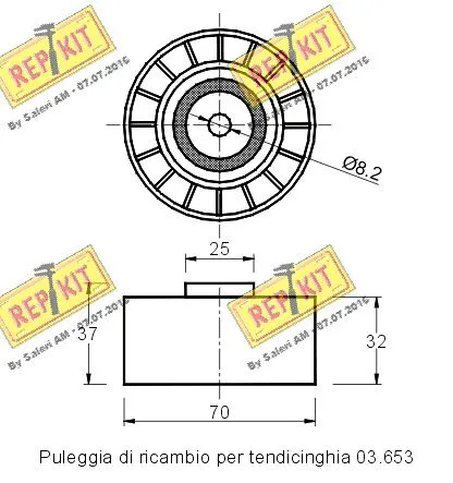 Deflection/Guide Pulley, V-ribbed belt