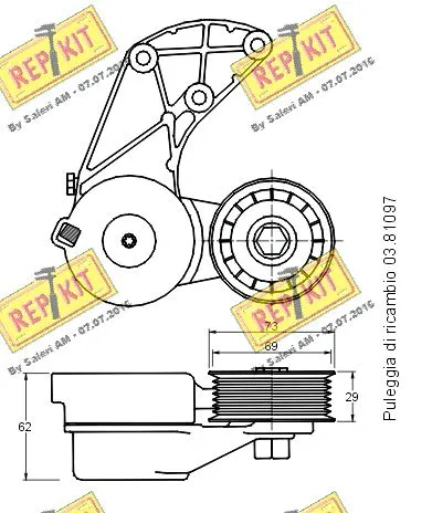 Belt Tensioner, V-ribbed belt