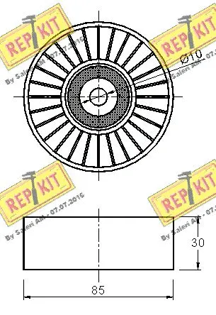 Deflection/Guide Pulley, V-ribbed belt