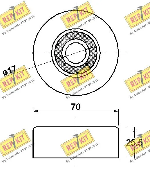Deflection/Guide Pulley, V-ribbed belt