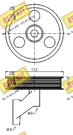 Deflection/Guide Pulley, V-ribbed belt