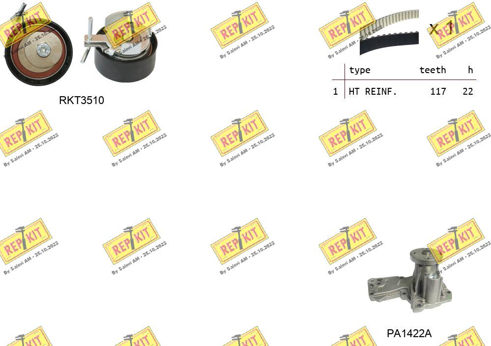 Water Pump & Timing Belt Kit (RKTK1164PA)