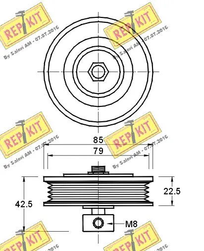 Deflection/Guide Pulley, V-ribbed belt