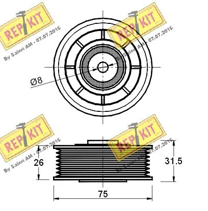 Deflection/Guide Pulley, V-ribbed belt