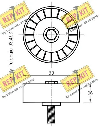 Deflection/Guide Pulley, V-ribbed belt