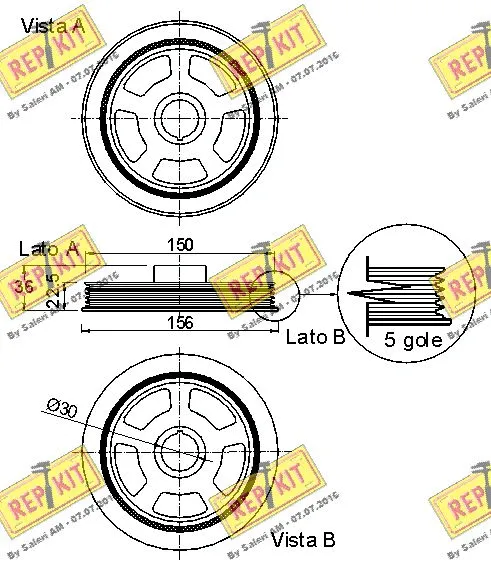 Belt Pulley, crankshaft