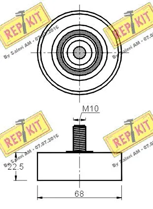 Deflection/Guide Pulley, V-ribbed belt