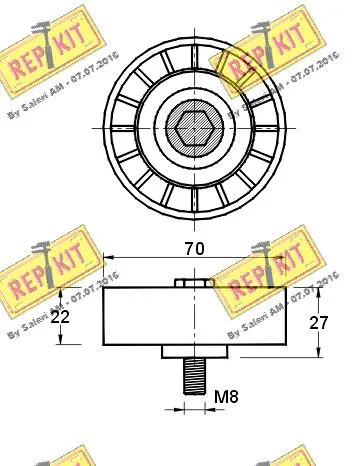 Deflection/Guide Pulley, V-ribbed belt