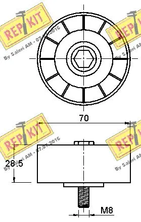 Deflection/Guide Pulley, V-ribbed belt