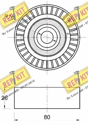 Deflection/Guide Pulley, V-ribbed belt