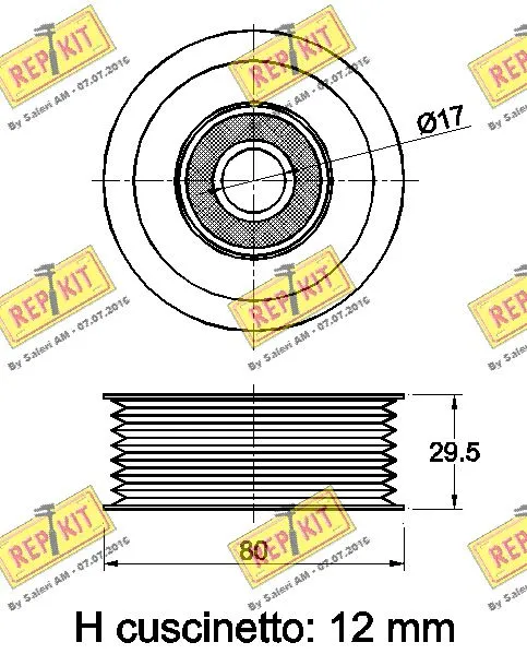 Deflection/Guide Pulley, V-ribbed belt
