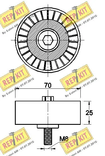 Deflection/Guide Pulley, V-ribbed belt