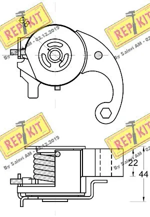 Tensioner, timing belt