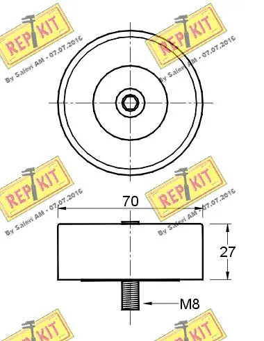 Deflection/Guide Pulley, V-ribbed belt
