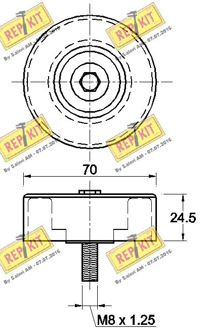 Deflection/Guide Pulley, V-ribbed belt