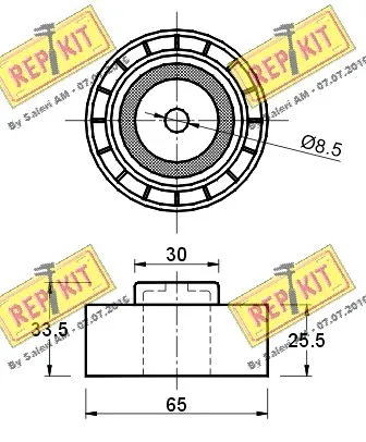 Deflection/Guide Pulley, V-ribbed belt